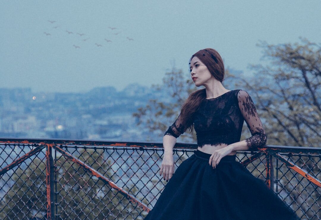 elegant woman in luxury dress